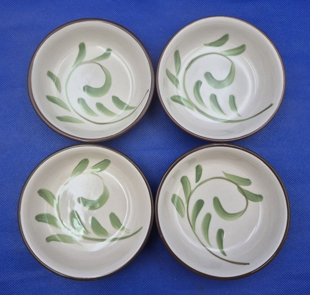 Four Target Home Palermo Pattern Stoneware Condiment Dishes 4x2.25"